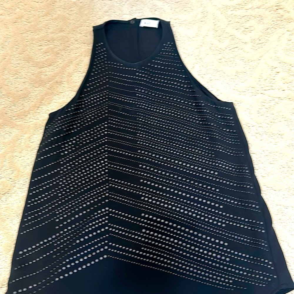 ALC black tank style shirt with black on black embellishments.